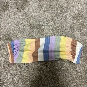 Striped Strapless Swimsuit Top